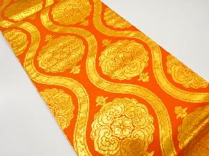 立涌に華文模様織り出しリバーシブル全通袋帯